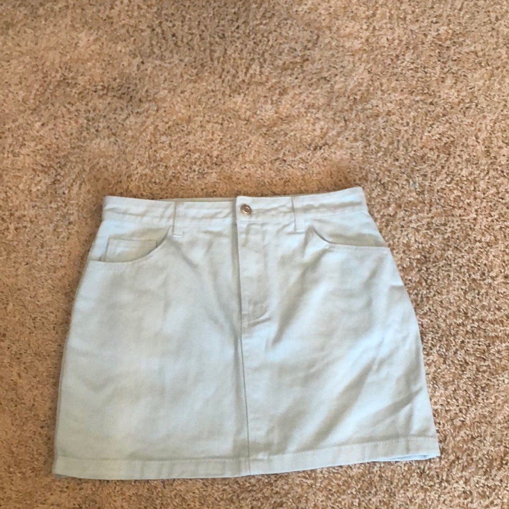 light blue mini skirt